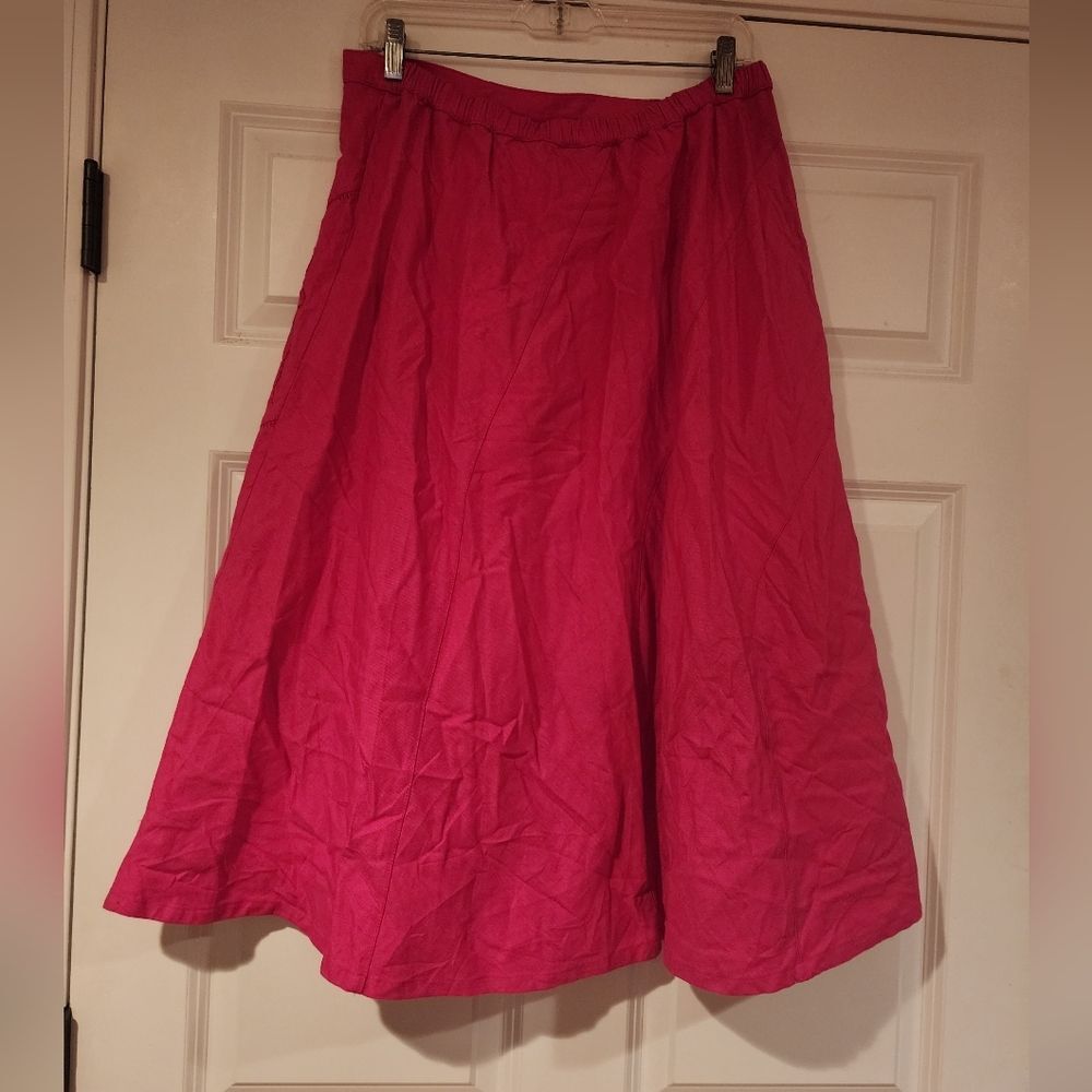 Sag Harbor pink flroal embroidered midi skirt Size 12 - Picture 4 of 4